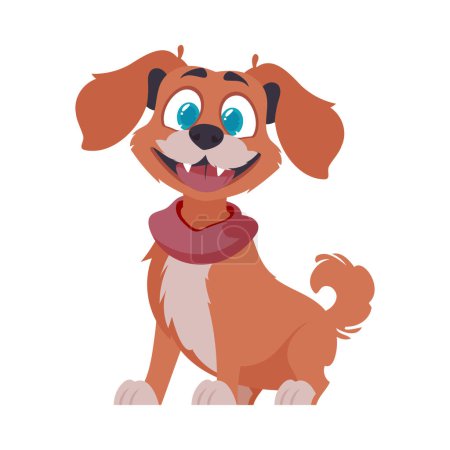 Intelligentbeat getting to be flushed canine. Canine smiling. Cartoon style, Vector Illustration