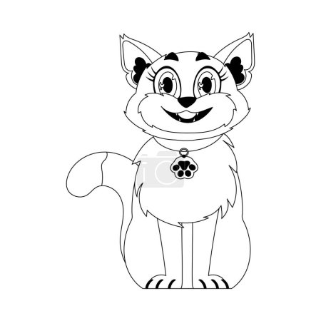 Illustration for Cleverly cat in a organize organize, phenomenal for children's coloring books. Cartoon style, Vector Illustration - Royalty Free Image