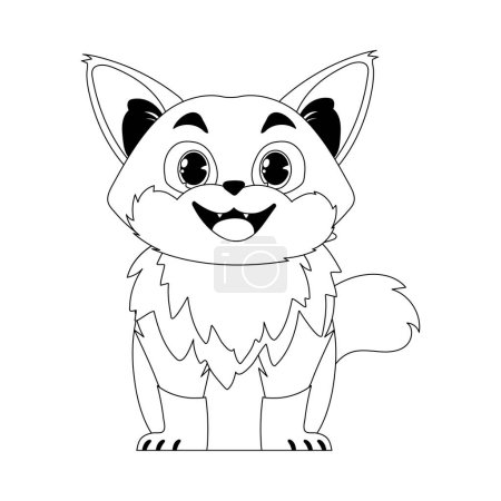 Illustration for Cleverly cat in a organize organize, astonishing for children's coloring books. Cartoon style, Vector Illustration - Royalty Free Image