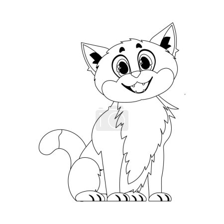 Cleverly cat in a organize organize, surprising for children's coloring books. Cartoon style, Vector Illustration