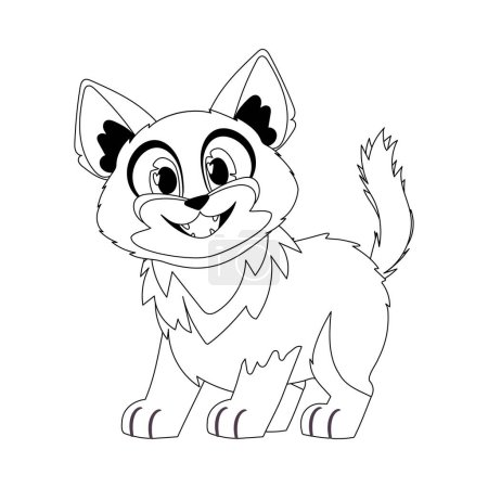 Illustration for Cleverly cat in a organize organize, uncommon for children's coloring books. Cartoon style, Vector Illustration - Royalty Free Image