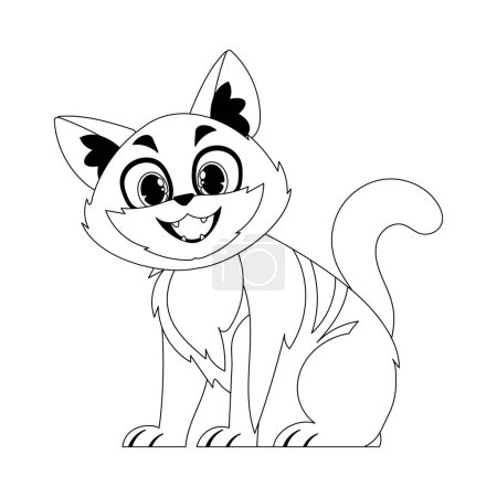 Illustration for Cleverly cat in a organize organize, stunning for children's coloring books. Cartoon style, Vector Illustration - Royalty Free Image