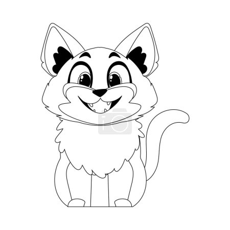 Illustration for Cleverly cat in a organize organize, astonishing for children's coloring books. Cartoon style, Vector Illustration - Royalty Free Image