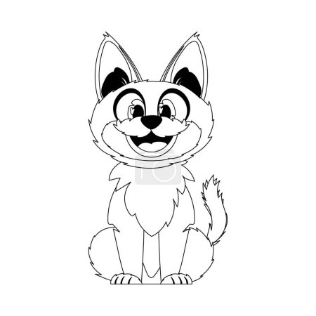 Illustration for Cleverly cat in a organize organize, amazing for children's coloring books. Cartoon style, Vector Illustration - Royalty Free Image