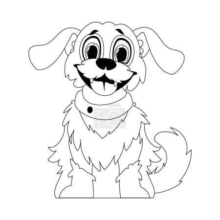 Illustration for Shrewdly puppy in a facilitate shape, exceptional for children's coloring books. Cartoon style, Vector Illustration - Royalty Free Image