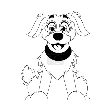 Skillfully puppy in a energize shape, noteworthy for children's coloring books. Cartoon style, Vector Illustration