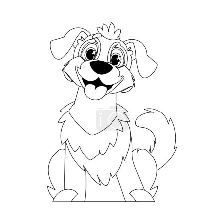 Skillfully puppy in a energize shape, pulverizing for children's coloring books. Cartoon style, Vector Illustration