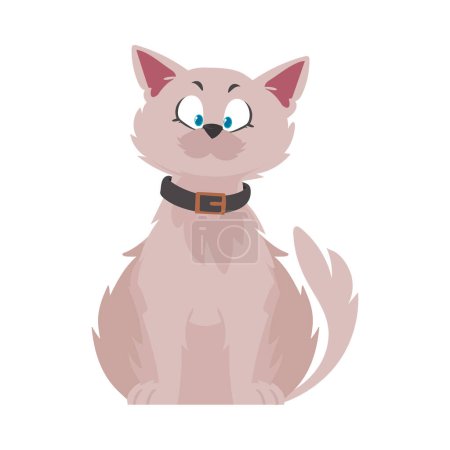 Illustration for A cat that looks silly. A cute and tiny cat is currently taking a nap. Cartoon style, Vector Illustration - Royalty Free Image