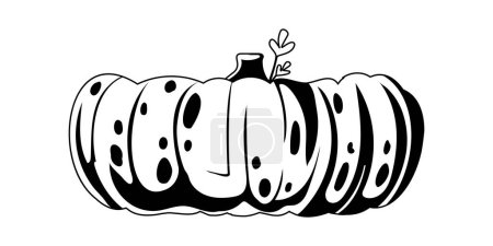 Illustration for This is a big pumpkin that represents autumn and Halloween.Linear style. - Royalty Free Image