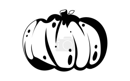 Illustration for This is a large pumpkin that symbolizes the season of autumn and the holiday of Halloween.Linear style. - Royalty Free Image