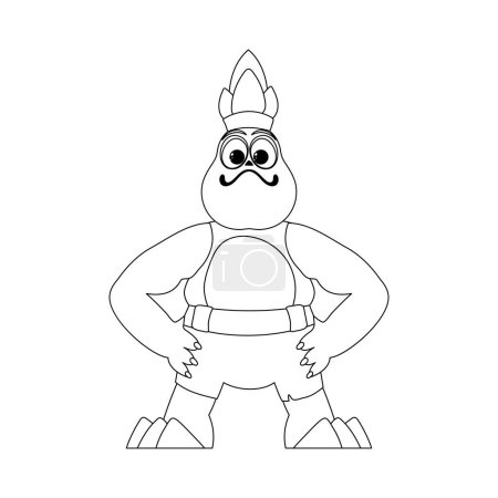 Illustration for This cartoon character is special and not like any others. Childrens coloring page. - Royalty Free Image
