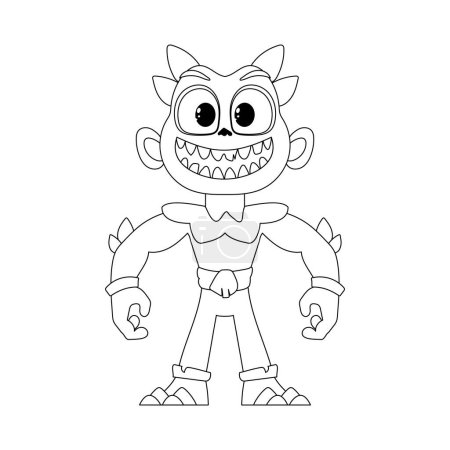 Illustration for This cartoon character is unique and different from all the others. Childrens coloring page. - Royalty Free Image