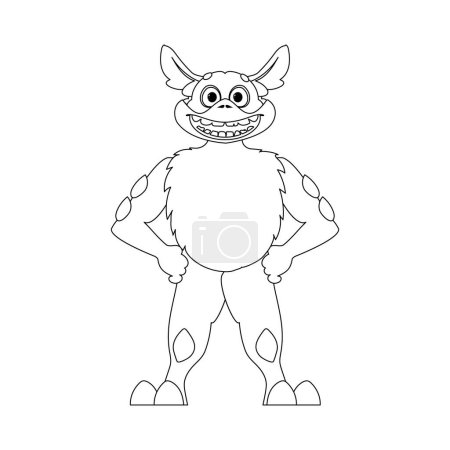 Illustration for This character from a cartoon is really unique and different from all the others. Childrens coloring page. - Royalty Free Image