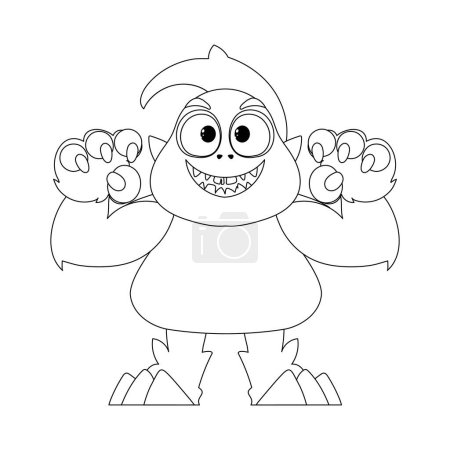 Illustration for This cartoon character is special and not like the others. Childrens coloring page. - Royalty Free Image
