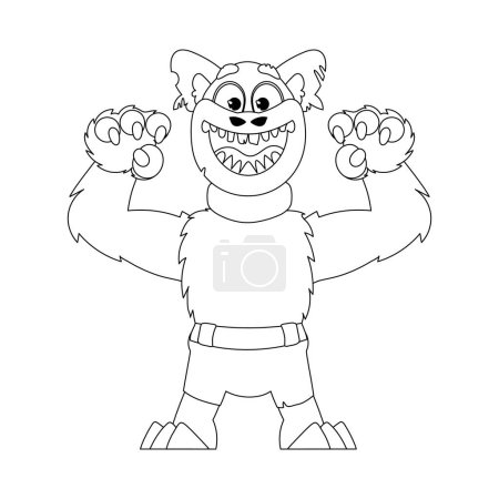 Illustration for This cartoon character is different from others and has some unique powers. Childrens coloring page. - Royalty Free Image