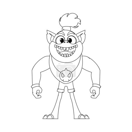 Illustration for This cartoon character is special compared to others and has some abilities that are one-of-a-kind. Childrens coloring page. - Royalty Free Image