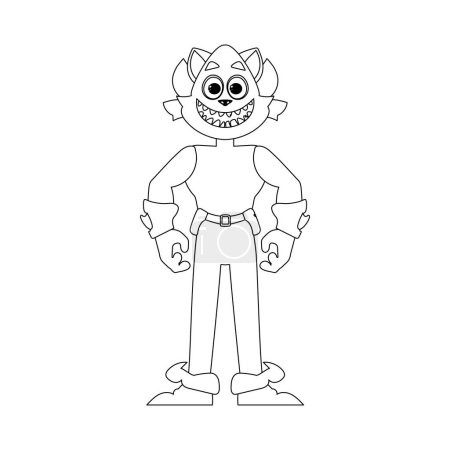 Illustration for This cartoon character is different from others and has unique abilities. Childrens coloring page. - Royalty Free Image