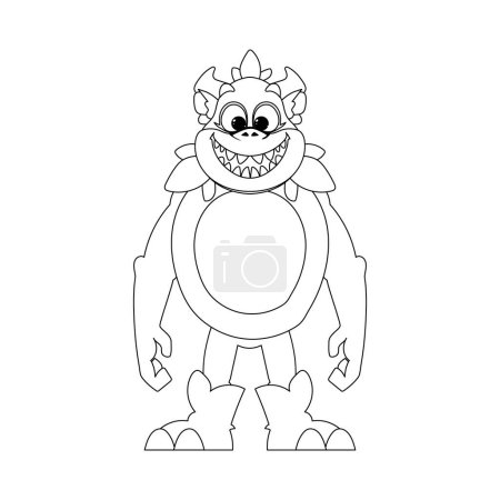 Illustration for This character in the cartoon is different from the others and has unique abilities. Childrens coloring page. - Royalty Free Image