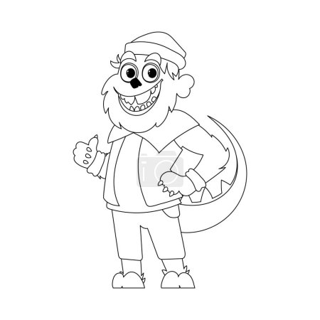 Illustration for This cartoon character is special and amazing because it can do things that no one else can do. Childrens coloring page. - Royalty Free Image
