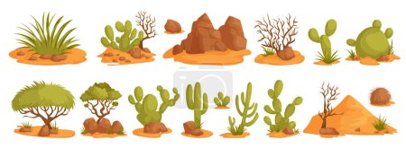 Cartoon Wüste Pflanzen und Landschaften Sammlung