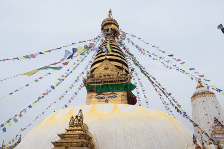 Photo for Swayambhunath, also known as Monkey Temple is located in the heart of Kathmandu, Nepal and is already declared World Heritage Site by UNESCO - Royalty Free Image