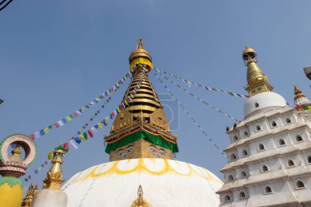Swayambhunath, auch als Affentempel bekannt, liegt im Herzen von Kathmandu, Nepal und wurde bereits von der UNESCO zum Weltkulturerbe erklärt
