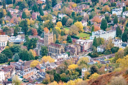 Beautiful view of Town center of Great Malvern, United Kingdom, winter