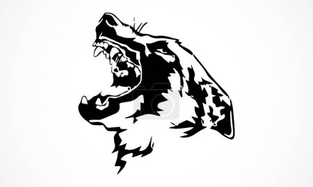 Illustration for Angry dog malinois dog vector file editable - Royalty Free Image
