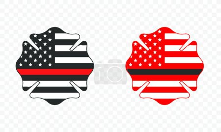 Téléchargez les photos : Insigne de pompier Fichier vectoriel drapeau américain - en image libre de droit