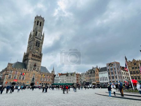 Photo for Bruges, Belgium , 20 April 2O23: Bruges, the famous historical and touristic city of Belgium. Travel concept - Royalty Free Image