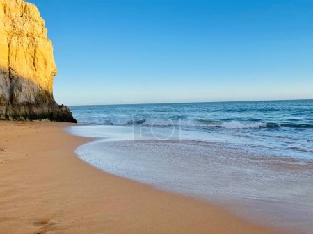 Algarve region in Portugal. A view of a Praia da Rocha in Portimao. Ferragudo. copy space . Horizontal photo. 
