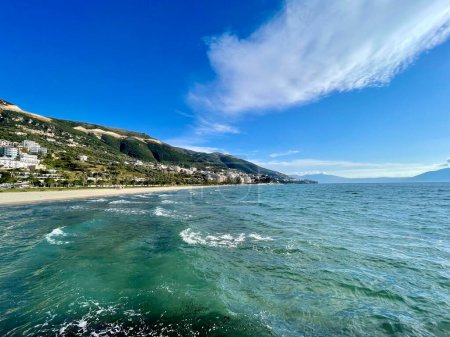 Photo for Summer cityscape of Vlore town. Beautiful seascape of Adriatic sea, Albania. Summer holidays concept - Royalty Free Image