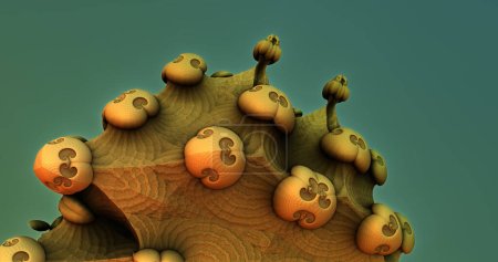 Foto de La superficie de un virus o un planeta alienígena bajo un sol alienígena 3d representación - Imagen libre de derechos