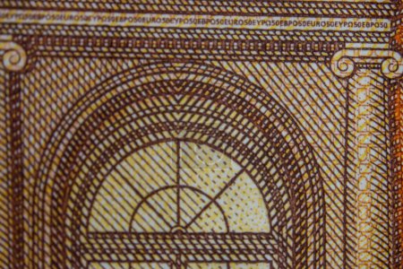 Foto de Euro bank note under the microskope - Imagen libre de derechos