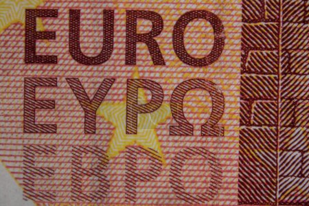 Foto de Euro bank note under the microskope - Imagen libre de derechos