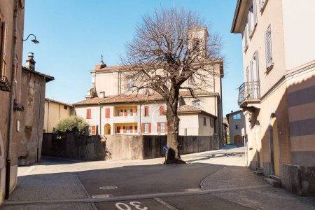 Streets in the center of Ligornetto, district of the city of Mendrisio, Ticino Switzerland