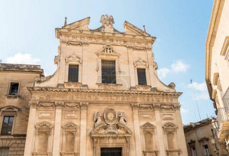 Vista de la Iglesia de Gesu o Madonna del Buon Consiglio, en el centro histórico de Lecce, Puglia, Italia
