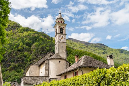 The parish church of the Beata Vergine Assunta in Moghegno, hamlet of Maggia in the Canton of Ticino, Switzerland