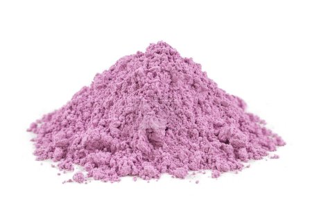 Photo for Heap of superfine purple clay on white background. - Royalty Free Image