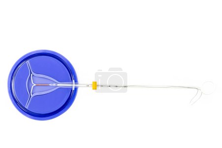 Wie die IUD in der Gebärmutter positioniert werden muss (blau), um wirksam zu sein.
