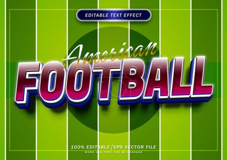 Illustration for American football text effect. editable font style. - Royalty Free Image