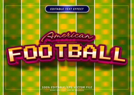 Ilustración de Efecto texto de fútbol americano. estilo de fuente editable. - Imagen libre de derechos