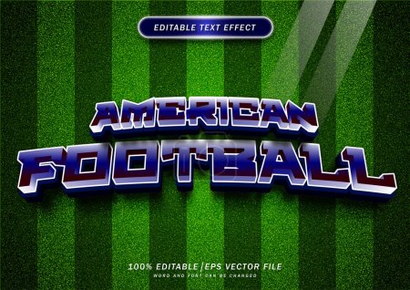 Illustration for American football text effect. editable font style. - Royalty Free Image