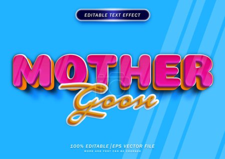 Illustration for Colorful 3d mother goose text effect. title text effect - Royalty Free Image