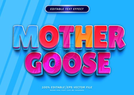 Ilustración de Colorido efecto de texto de ganso madre 3d. título efecto texto - Imagen libre de derechos