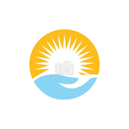 Ilustración de Sol ilustración logo vector icono plantilla - Imagen libre de derechos