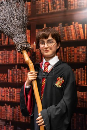 Photo for Shah Alam, Malaysia - April 17,2023 : Harry Potter (Daniel Radcliffe)'s wax figure displayed at Red Carpet 2 in I-City Shah Alam. - Royalty Free Image