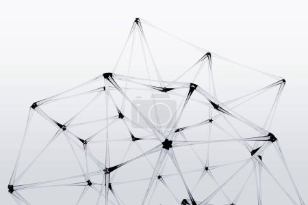 Abstrakte Wissenschaft und Technologie futuristische transparente geometrische Kugel Hintergrund. Gläserne flüssige Plexusstruktur 3D-Illustration