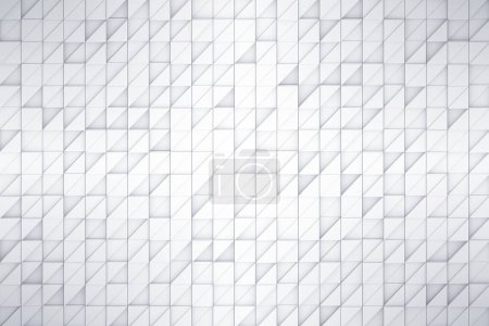 White geometric mosaic abstract background. Abstract triangles 3d render