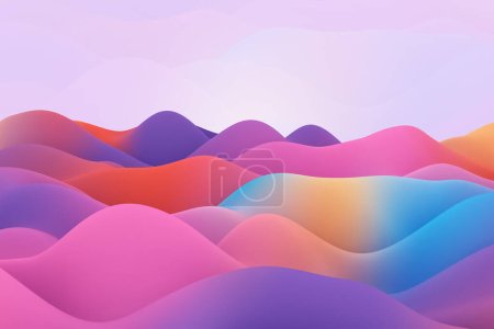 Photo for Abstract pink, violet, and yellow liquid gradient wave 3d background. Dynamic smooth fluid shape with noisy shadow illustration - Royalty Free Image